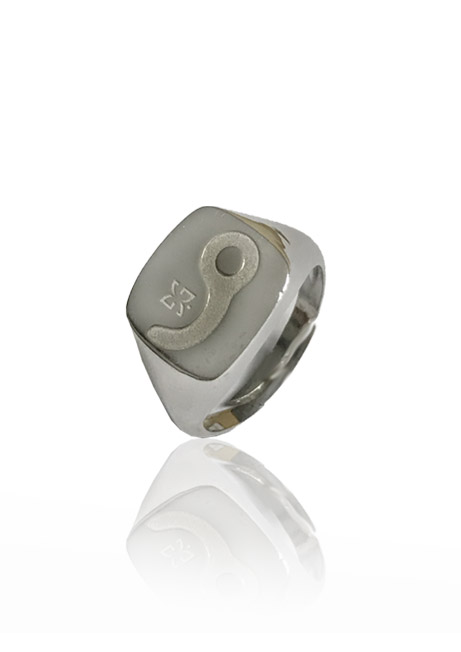 Anello scudo qiadrato "Pin"